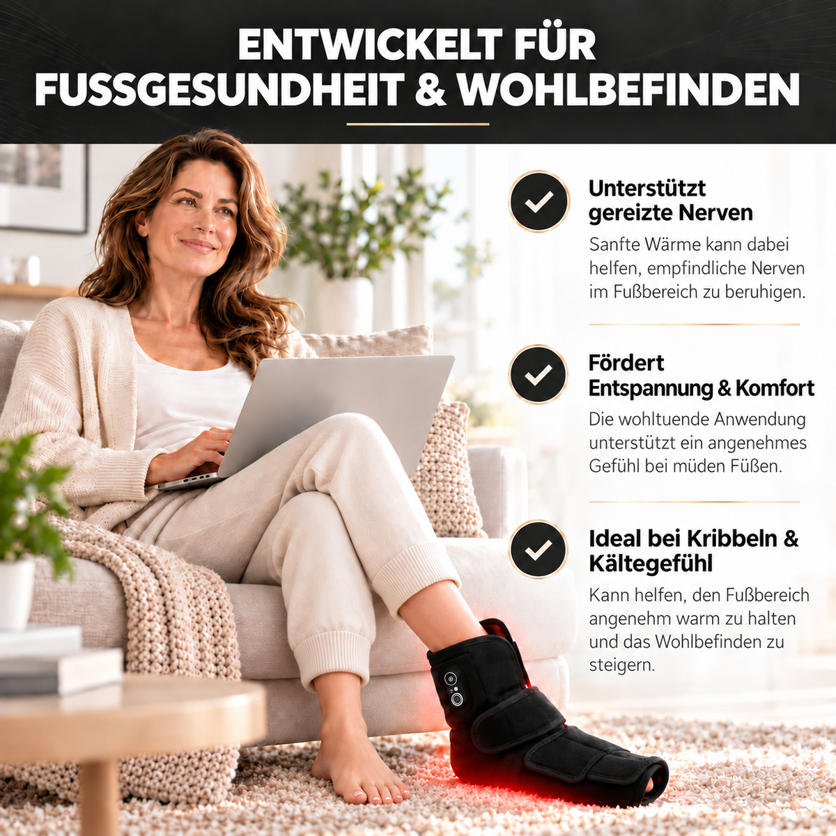 Caviraa NeuroLight™ – Rotlicht-Komfort für Füße & Nerven