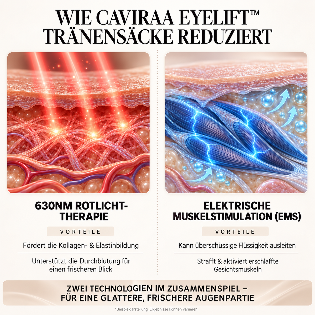 Caviraa EyeLift™ – 2-in-1 Rotlicht- & EMS-Augenpflege