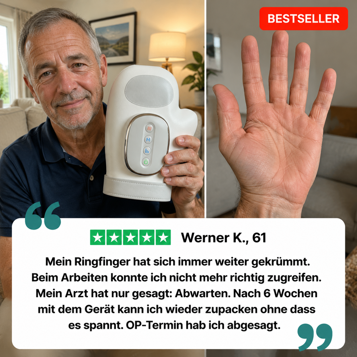 Caviraa IRT1 - Handmassagegerät mit Wärme & Kompression